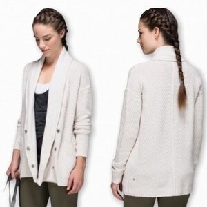 Lululemon Post Practice Cardigan in Cream